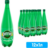 Вода минеральная Perrier газированная 1 л купить в интернет-магазине товаров для офиса и дома ТопГрад с доставкой