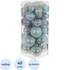 Набор шаров ёлочных пластик голубые/серебристые (10 шаров диаметр 6 см,  10 шаров диаметр 5 см, 10 шаров диаметр 4 см, 10 шаров диаметр 3 см)