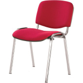 Стул офисный Easy Chair ИЗО/ISO красный ткань металл хромированный,  поперечина (диаметр) 18 мм (2028507)