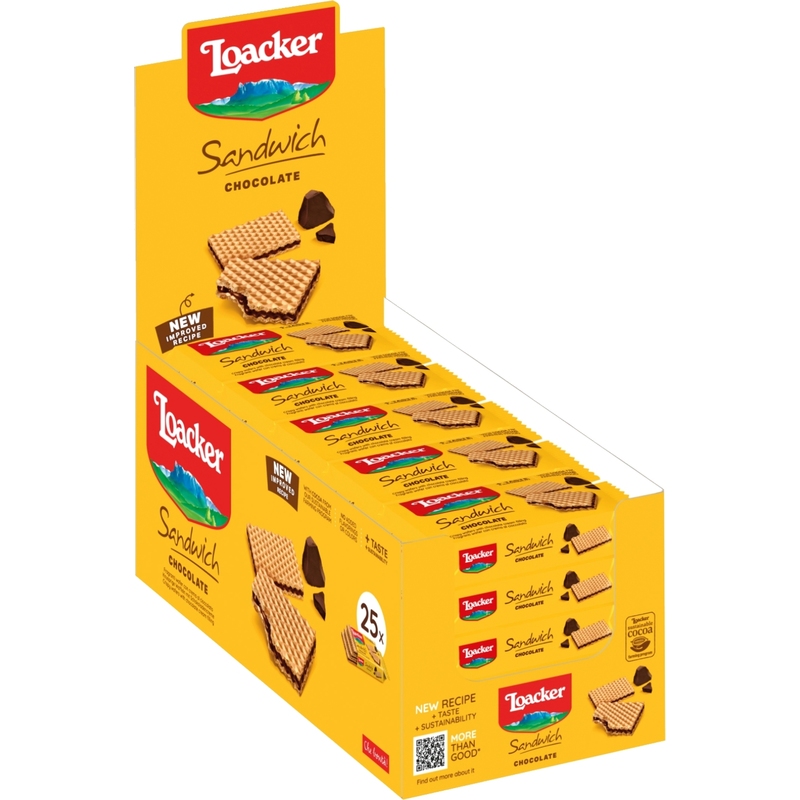 Вафли Loacker шоколад 25 г (25 штук в упаковке)