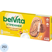 Печенье песочное BelVita Утреннее с цельными злаками, какао и йогуртовой  начинкой 253 г купить в интернет-магазине товаров для офиса и дома ТопГрад с доставкой