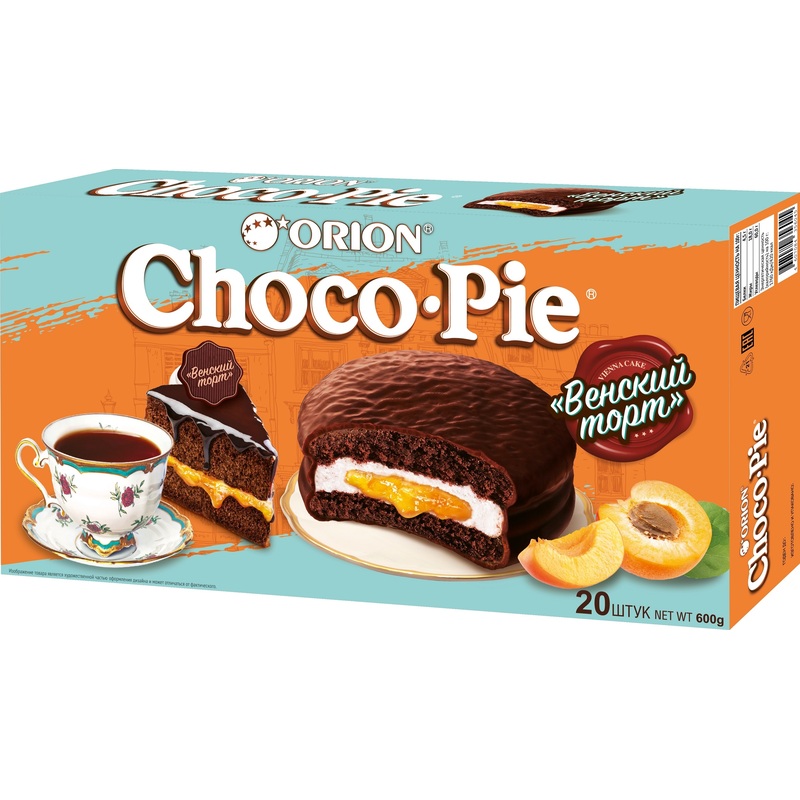 Пирожное Choco Pie Vienna Cake с абрикосом 600 г
