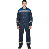 Костюм рабочий летний мужской л20-КБР с СОП синий/васильковый (размер 60-62, рост 170-176 см)