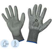 Перчатки для защиты от порезов Jeta Safety JCP051 с полиуретановым  покрытием класс защиты 5 (13 класс вязки, размер 10 (XL))