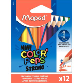 Карандаши цветные Maped Color'Peps mini strong 12 цветов трехгранные укороченные (862812)