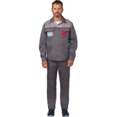 Костюм рабочий летний мужской л10-КБР темно-серый/светло-серый (размер 56-58, рост 182-188 см)