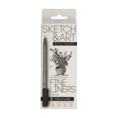 Набор линеров Sketch&Art черные (4 штуки в упаковке, толщина линии 0.4, 0.5, 0.6 и 0.8)