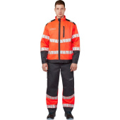 Куртка рабочая летняя мужская Равелин с СОП красная/графит (размер 60-62, рост 170-176)