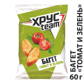 Сухарики Хрусteam багет со вкусом томата и зелени 60 г купить в интернет-магазине товаров для офиса и дома ТопГрад с доставкой