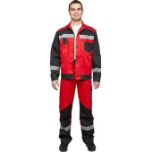 Костюм рабочий летний мужской л21-КБР с СОП красный/черный (размер 64-66, рост 182-188 см)