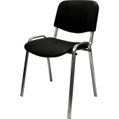 Стул офисный Easy Chair Изо PC 10 чёрный экокожа металл с имитацией под  хром (1905633)