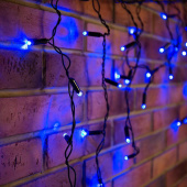 Гирлянда светодиодная уличная Neon-Night Айсикл бахрома синий свет 176 светодиодов (4.8х0.6 м, 255-133)