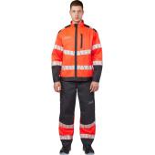 Куртка рабочая летняя мужская Равелин с СОП красная/графит (размер 60-62, рост 194-200)