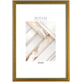Рамка Мирам А2 40x60 см пластиковый багет 29 мм золотистая