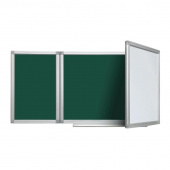 Доска магнитно-меловая/маркерная 100x300 см зеленая/белая трехсекционная BoardSYS