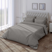 Комплект постельного белья Verossa Gray 2-спальное с европростынёй  страйп 50x70 см