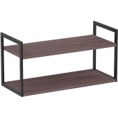 Полка настенная/настольная Комус Онега-6 чёрный муар/ясень анкор тёмный 600х250х300 мм