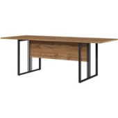 Стол для переговоров Easy to lead K-Loft Director прямой (дуб  натуральный/чёрный 900х900х752 мм)