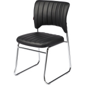 Стул офисный Easy Chair 809VPU чёрный (экокожа, металл хромированный)