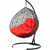 Кресло подвесное Виола черное/красное (искусственный ротанг/сталь)