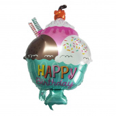 Шар надувной из фольги Пати Бум Happy Birthday Десерт 45 см