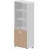 Шкаф для документов Mahia EMHS834TNBLOW со стеклом (дуб светлый/белый,  800х440х1950 мм)