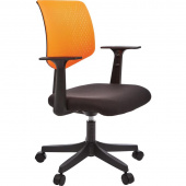 Кресло офисное Easy Chair 321 PTW оранжевое/черное (сетка/ткань/пластик)