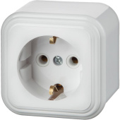 Розетка Свет RA 16-133-B одноместная с заземлением 16А IP20 открытого монтажа белая (EV0311-0003)