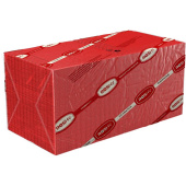 Салфетки бумажные 24x24 см красные 2-слойные 250 штук в упаковке