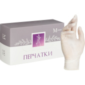 Перчатки медицинские смотровые латексные Cerebrum текстурированные нестерильные неопудренные размер M (7-8) белые (50 пар/100 штук в упаковке)
