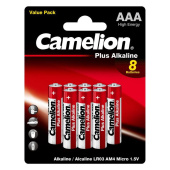 Батарейка ААА мизинчиковая Camelion Plus Alkaline блистер (8 штук в упаковке)