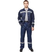Костюм рабочий летний мужской л22-КБР с СОП синий (размер 48-50, рост 194-200 см)