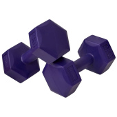 Гантель гексагональная Basefit DB-305 2 кг фиолетовая (2 штуки в упаковке)