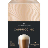 Кофе порционный растворимый Деловой Стандарт 3в1 Cappuccino 10 пакетиков по 18 г купить в интернет-магазине товаров для офиса и дома ТопГрад с доставкой