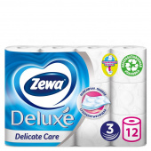 Бумага туалетная Zewa Deluxe 3-слойная белая (12 рулонов в упаковке)