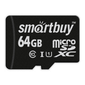 Карта памяти 64 ГБ microSDXC SmartBuy SB64GBSDCL10-00 Class 10 UHS-I U1