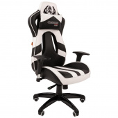 Игровое кресло Chairman Game 25 черное/белое (пластик/искусственная кожа)