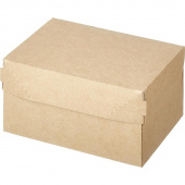 Бумажный контейнер DoEco Eco Cake 1200 для пирожных, вафель, печенья, конфет 1200 мл коричневый (150х100х85 мм, 50 штук в упаковке)