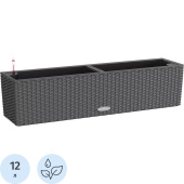 Кашпо с автополивом Lechuza Balconera Cottage 80 12 л с внутренней вставкой 12 л гранит (79x19x19 см)