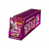 Корм для кошек влажный Whiskas Аппетитный микс говядина/домашняя птица/томатное желе 85 г (24 штуки в упаковке)