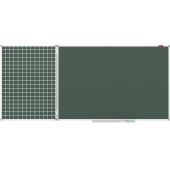 Доска магнитно-меловая Attache 100x225 см двухсекционная в клетку и линейку (складная, антибликовая поверхность, полочка для маркеров)