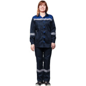 Костюм рабочий летний женский л20-КБР с СОП синий/васильковый (размер  48-50, рост 170-176)