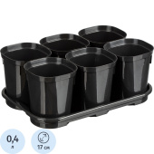 Набор горшков для рассады 6 штук InGreen (0.4 л)