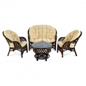 Уценка. Комплект плетеной мебели Рузвельт браун (стол, 2 кресла, диван). уц_меб