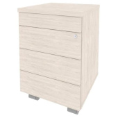 Тумба подкатная Onix O.ТМ-3TIP с центральным замком (денвер светлый, 432х460х633 мм, 3 ящика)