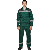 Костюм рабочий летний мужской л20-КБР с СОП зеленый/серый (размер 44-46, рост 158-164 см)