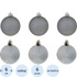 Набор шаров ёлочных пластик серебристые (диаметр 6 см, 6 штук в  упаковке)