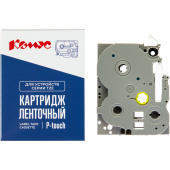 Картридж Комус TZE-555 для принтера этикеток Brother (24 мм х 8 м, цвет ленты синий, шрифт белый)