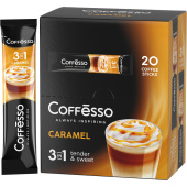 Кофе Coffesso растворимый Caramel 3в1 20 пакетиков по 15 г (картонная  коробка) купить в интернет-магазине товаров для офиса и дома ТопГрад с доставкой