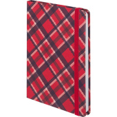 Ежедневник недатированный Attache Tartan 7БЦ Soft Touch А5 128 листов красный с фиксирующей резинкой